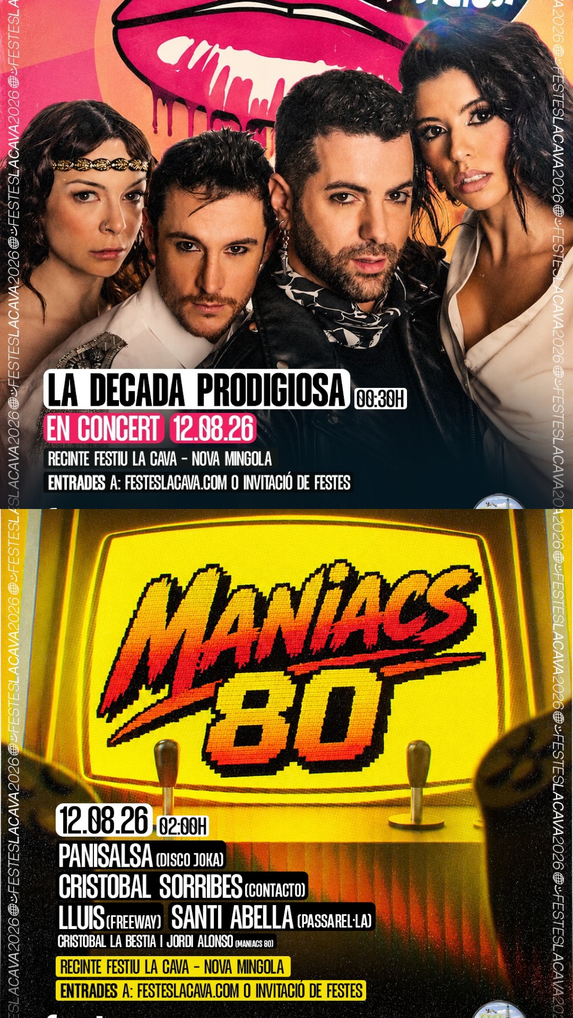Concert La Década Prodigiosa + Maniacs 80 - Festes La Cava